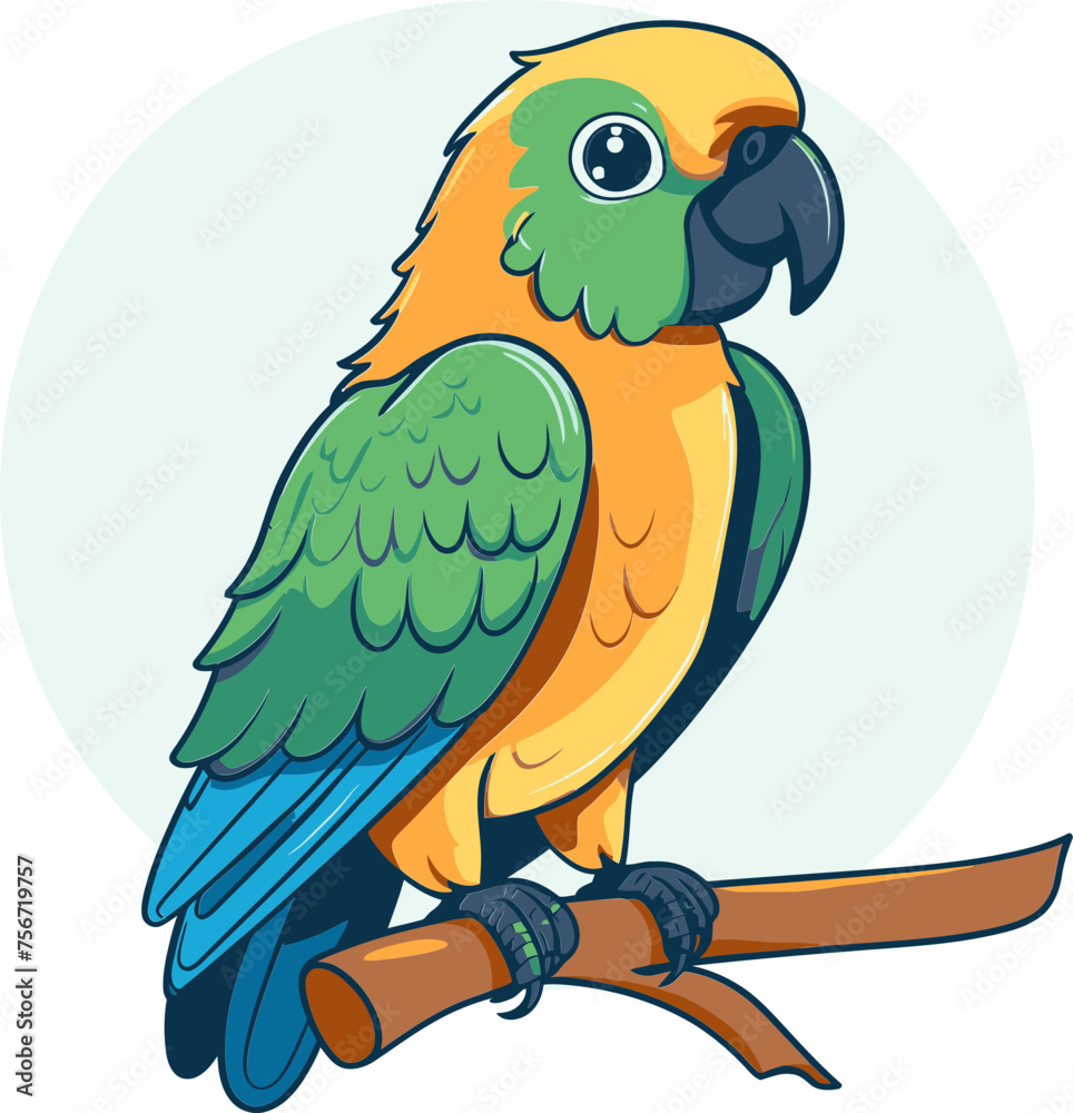 Pixelated Plumage  Parrot Vector Art Capturing Every Detail