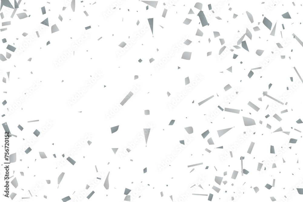 Silver glitter confetti on a white background. Decorative element. Silver glitter confetti on a white background. Decorative element.
