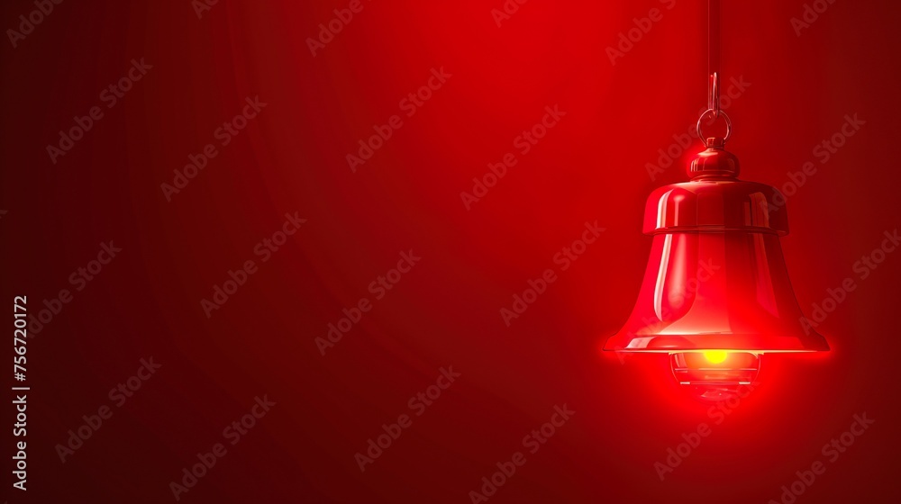 Obraz premium A red bell service notification on solid background