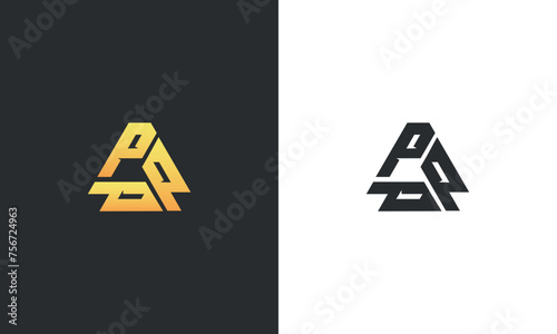 initial P triangle monogram logo design vector illustration