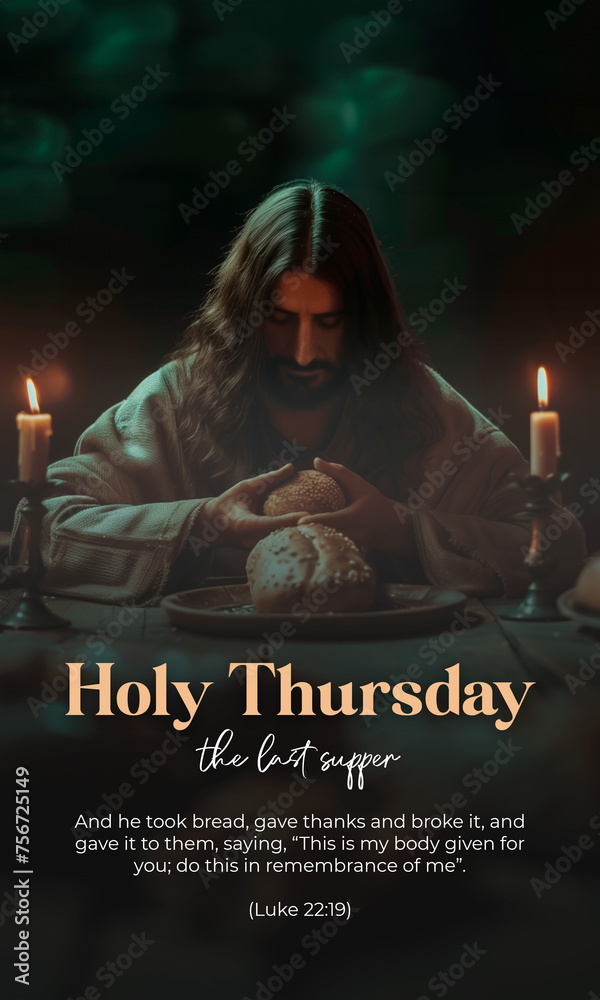 Fototapeta premium Holy Thursday. The Last Supper. Easter