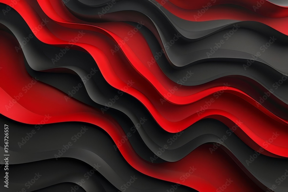 Abstract background with 3d waves in black and red Creating a dynamic and visually captivating design Perfect for modern and bold presentations Abstract background with 3d waves in black and red Creating a dynamic and visually captivating design Perfect for modern and bold presentations