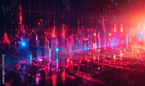 Abstract background of graph chart of stock market trade