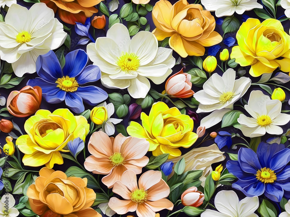 Obraz premium Elegant beautiful flowers texture for delicate art