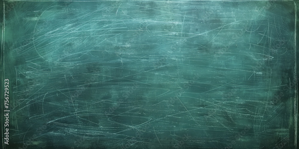 A green chalkboard. Empty chalkboard.