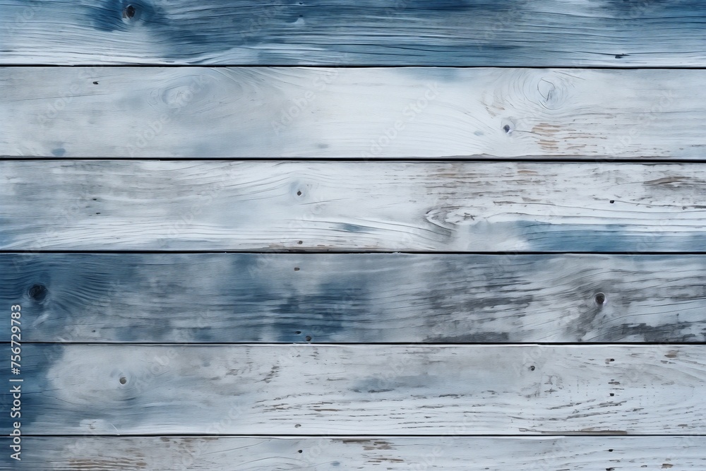 Obraz premium Detailed view of a wooden wall painted in vibrant light blue color, showcasing textures and grains of the wooden background.