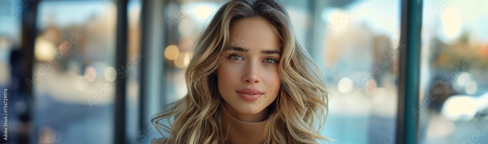 Beautiful girl model with long coloured hair, in the style of light gray Beautiful girl model with long coloured hair, in the style of light gray