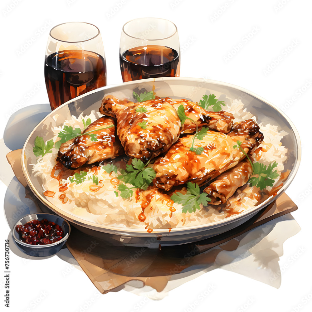 grilled chicken with vegetables
