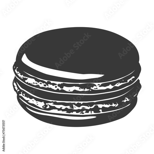 Silhouette Macaroon Cookie black color only