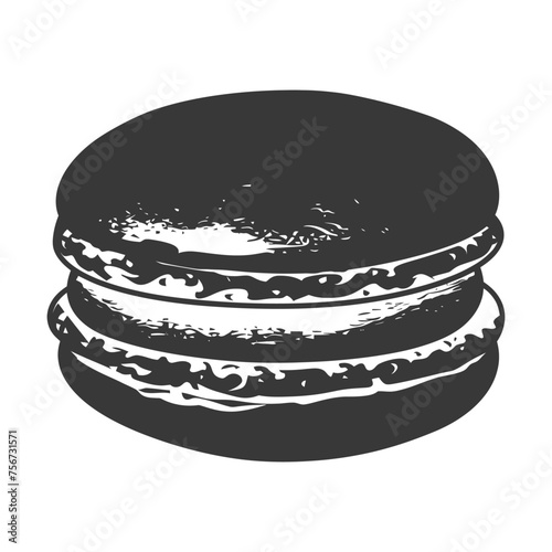 Silhouette Macaroon Cookie black color only