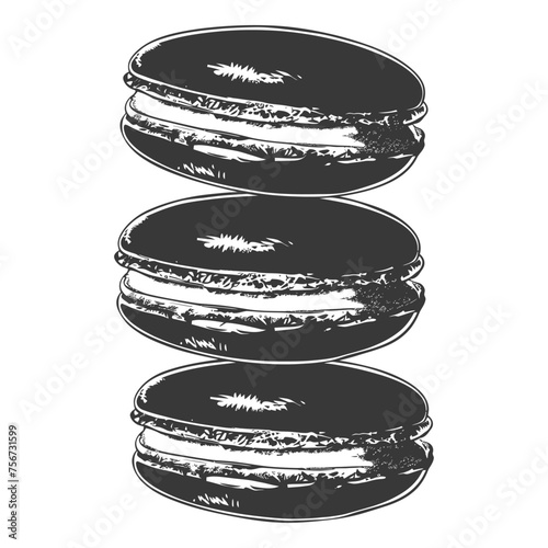 Silhouette Macaroon Cookie black color only