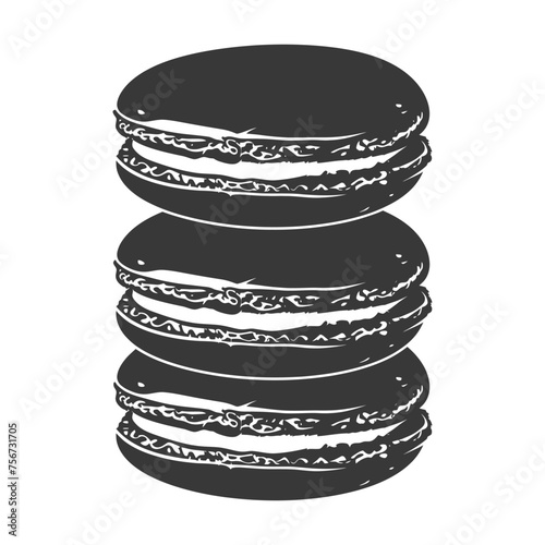 Silhouette Macaroon Cookie black color only