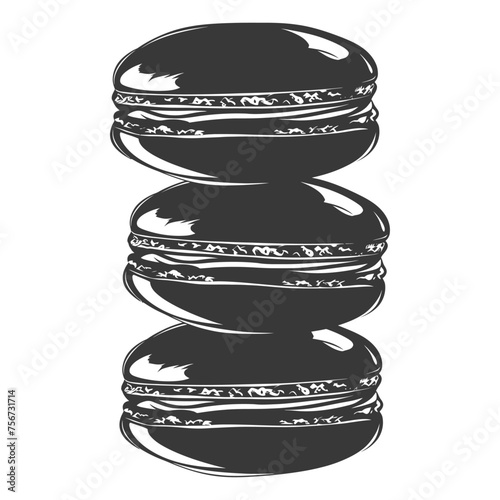 Silhouette Macaroon Cookie black color only