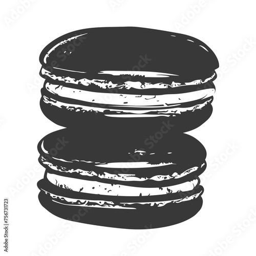 Silhouette Macaroon Cookie black color only