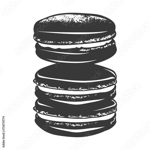 Silhouette Macaroon Cookie black color only
