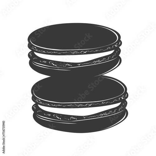 Silhouette Macaroon Cookie black color only