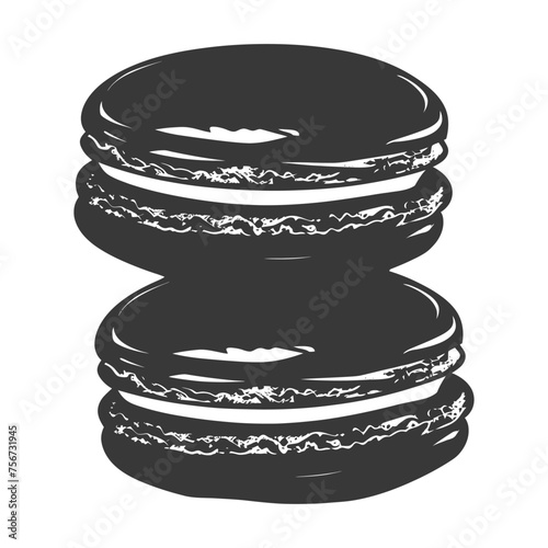 Silhouette Macaroon Cookie black color only