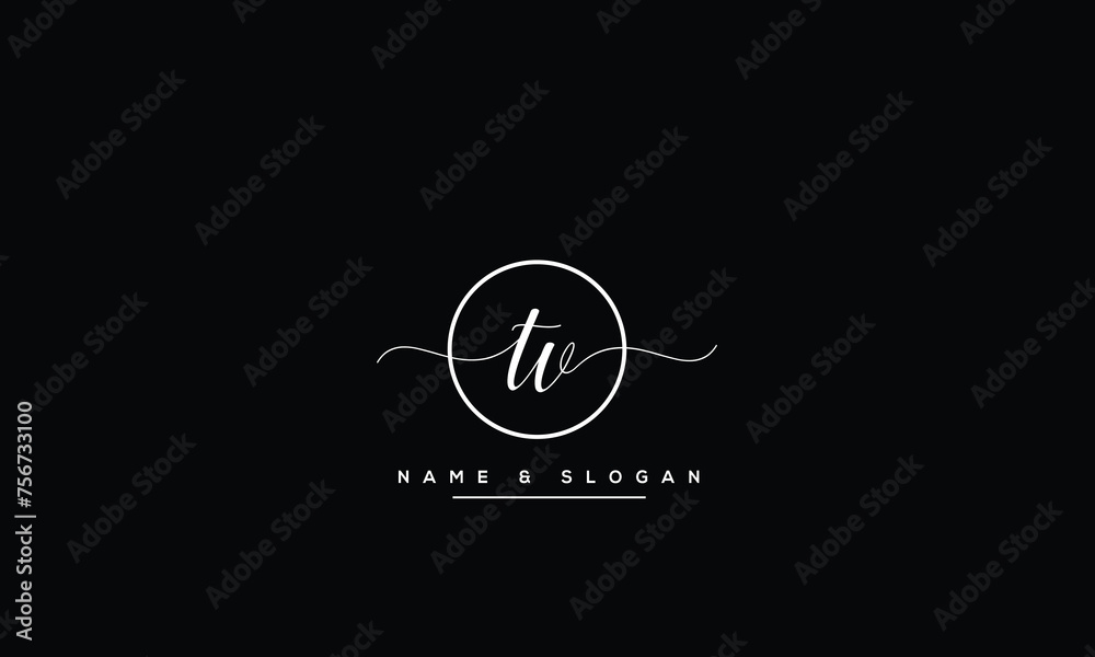 TV, VT, T, V, Abstract Letters Logo monogram TV, VT, T, V, Abstract Letters Logo monogram