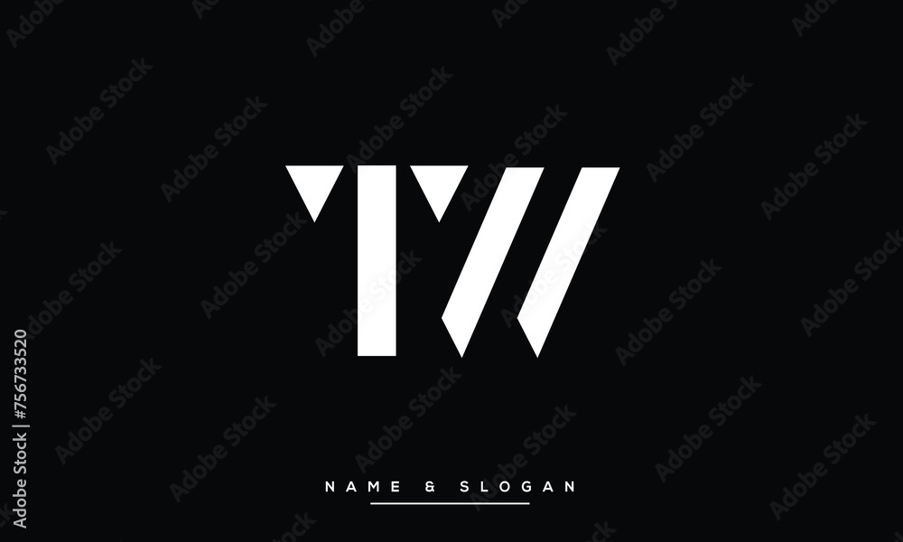 YW, WT, T, W, Abstract Letters Logo monogram YW, WT, T, W, Abstract Letters Logo monogram