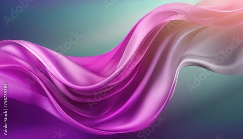 Abstract Background with 3D Wave Gradient Silk Fabric
