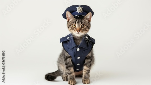 Aegean Cat in police uniform © Supawit