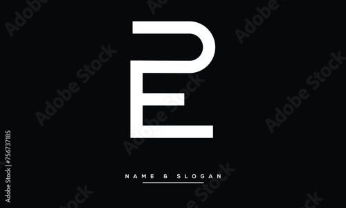 Alphabets PE, EP, Initials Letters Logo Monogram	
