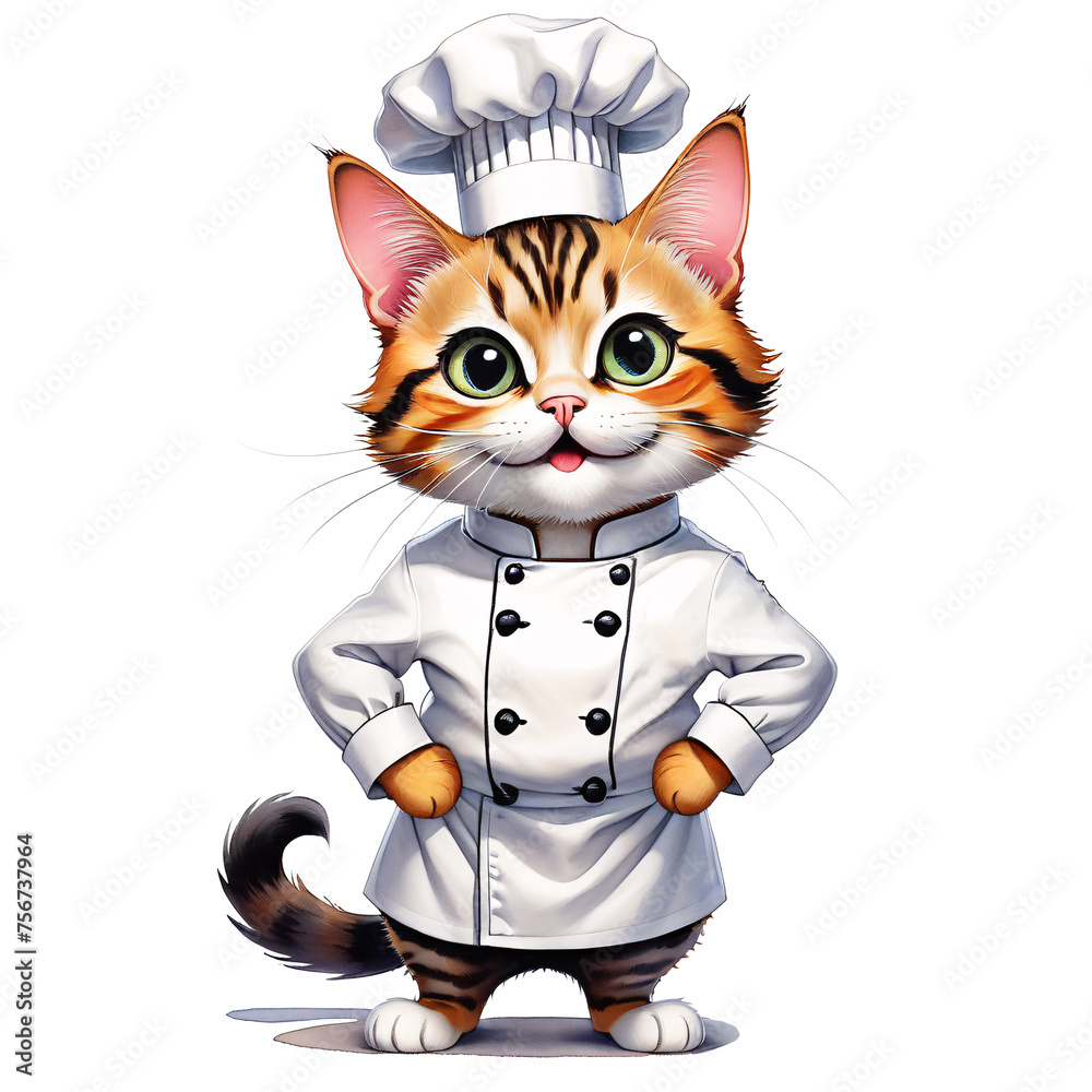 Chef cat drawing