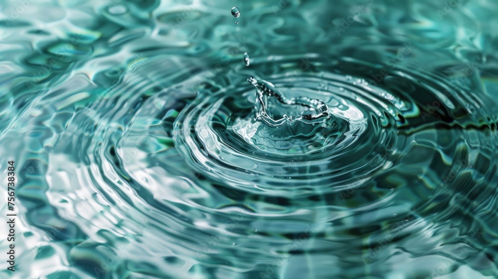 Water drop falling into pool, ideal for water conservation campaigns Water drop falling into pool, ideal for water conservation campaigns