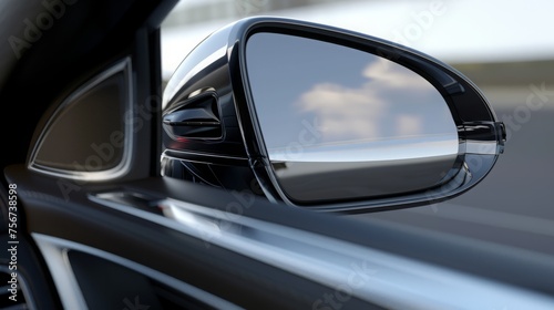 car side mirror. © Yahor Shylau 