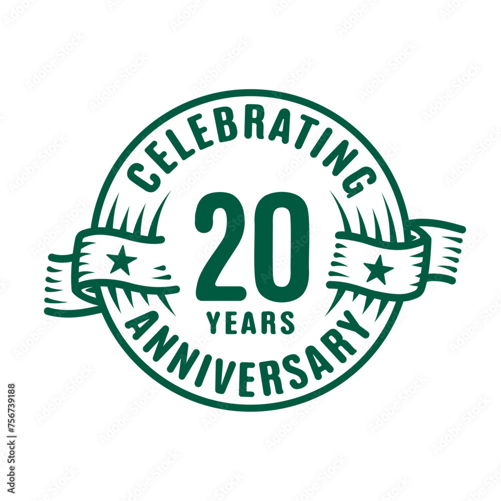 20 years logo design template. 20th anniversary vector and illustration.