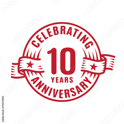 10 years logo design template. 10th anniversary vector and illustration.