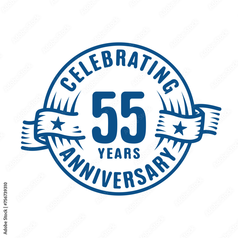 55 years logo design template. 55th anniversary vector and illustration.
