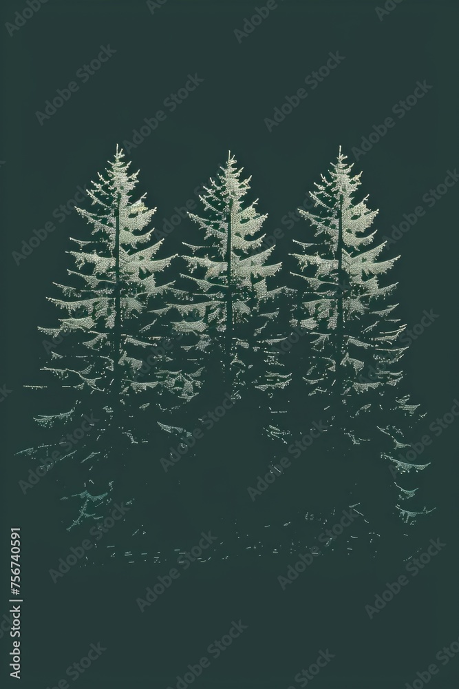 Naklejka premium Snow-covered trees in winter, perfect for seasonal designs