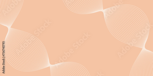 Abstract background with waves for banner. Medium banner size. Vector background with lines isolated on beige. Beige color. Interior. Brochure, booklet