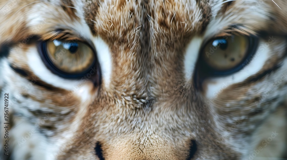 lynx portrait close up on the eyes