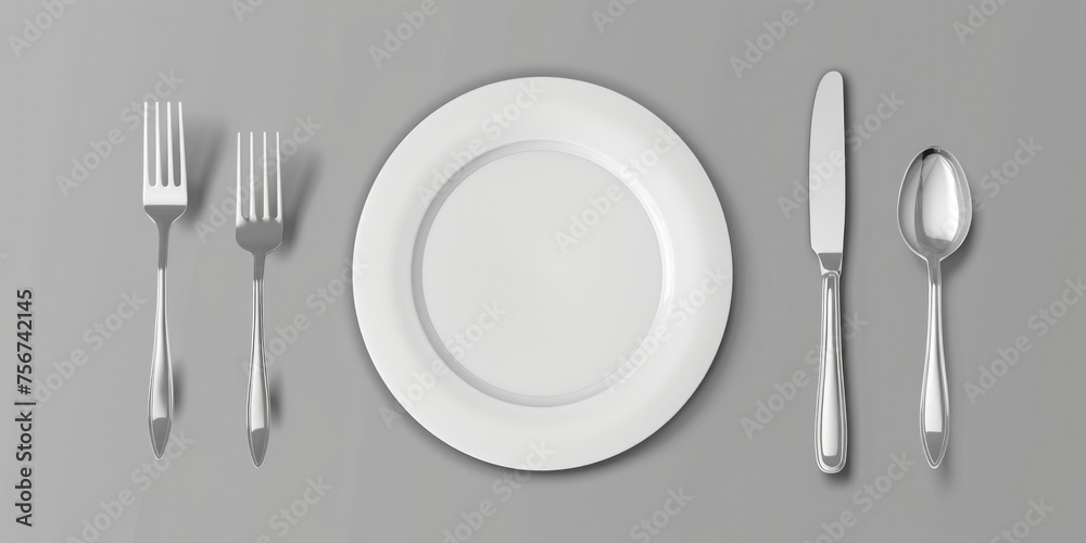 Table setting with utensils, perfect for restaurant menus or food blogs