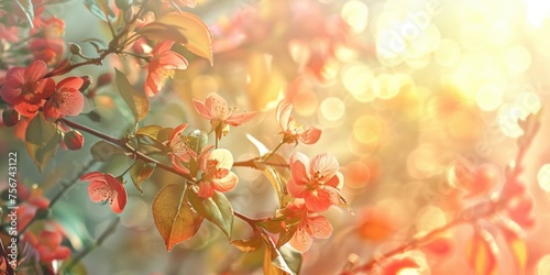 Close-up of a tree branch with delicate flowers, perfect for nature backgrounds