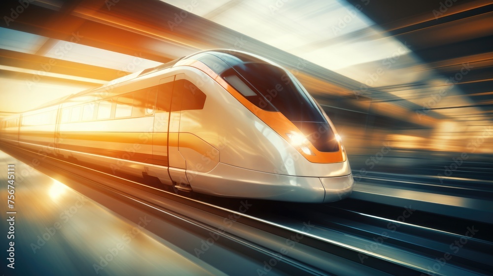 Fast train in motion blur Fast train in motion blur