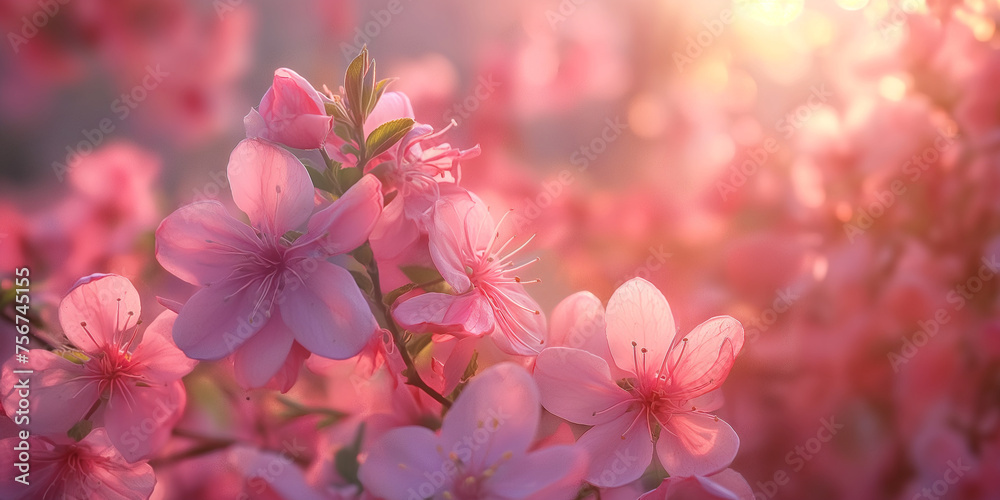 Pink magnolia flower. AI generated art illustration.