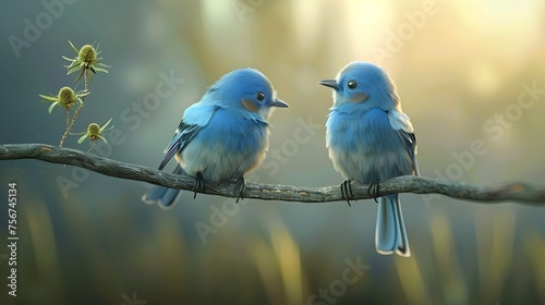 two blue bird on branch © PSCL RDL