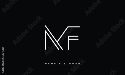 MF, FM, M, F, Abstract letters Logo monogram