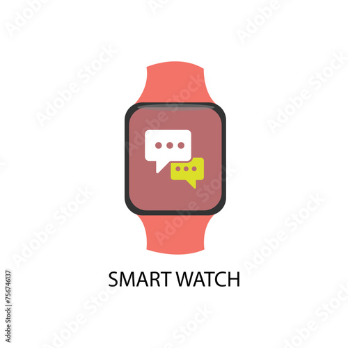 New model Apple and smart hand  Watch, Realistic logo, design Set of simple smart watch flat icons with shadows on white background vector illustration.