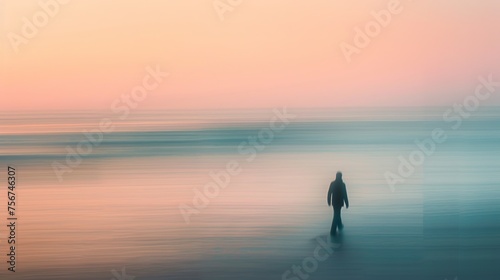 Pastel colored background with silhouettes © Aline