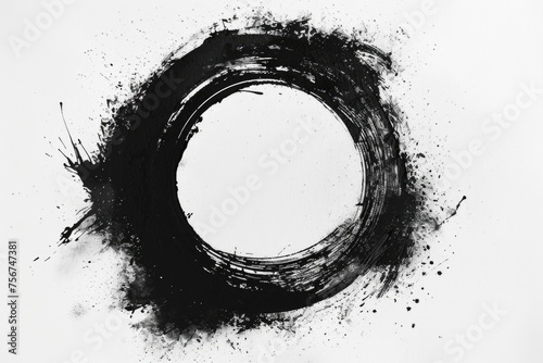 A simple black and white photo of a circle. Suitable for various design projects