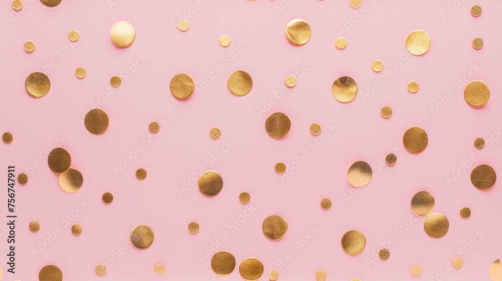 Light Pink Tile Background with Gold Dots Generative AI Light Pink Tile Background with Gold Dots Generative AI