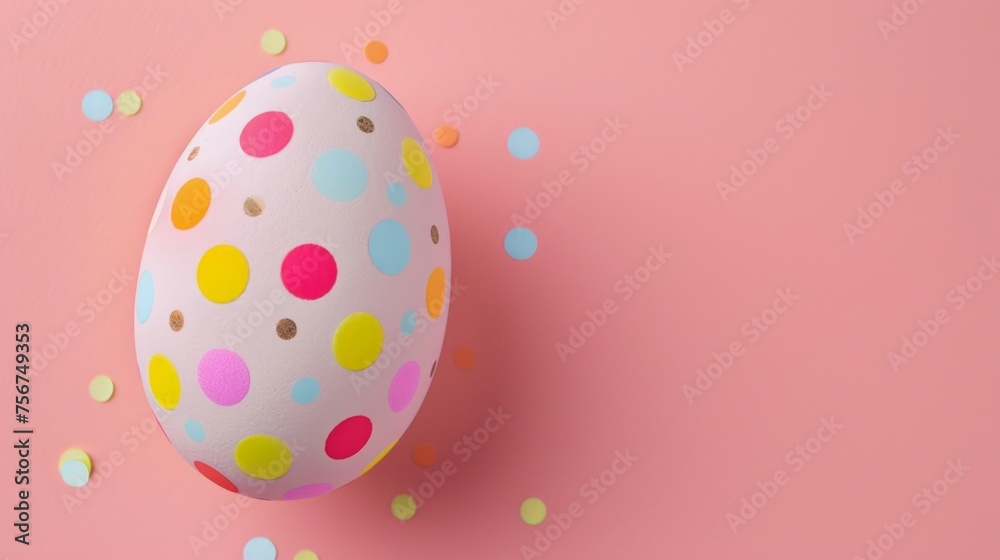 Easter Egg Polka Dot Sticker Design Generative AI