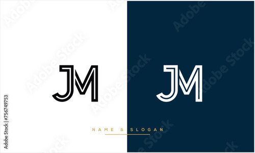MJ, JM, M, J, Abstract Letters Logo Monogram
