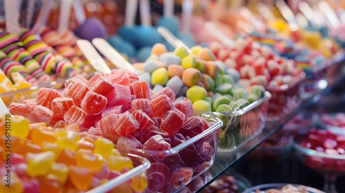 Sweets on display for pick and mix in candy shop