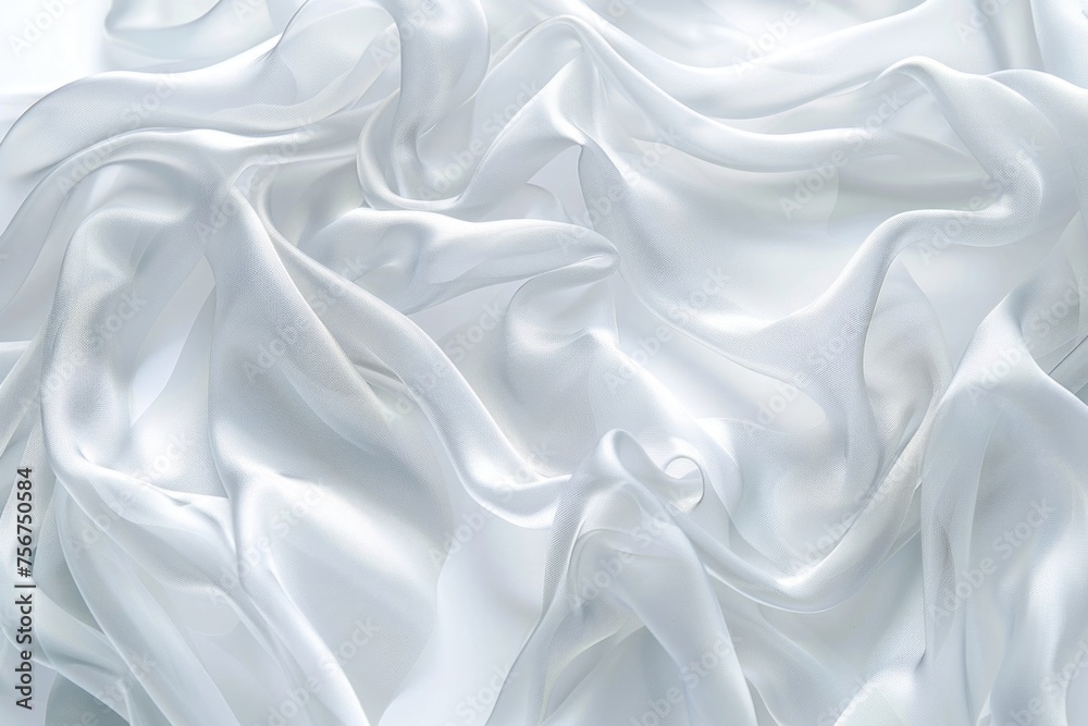 Fototapeta premium A close up of a white cloth on a table. Ideal for home decor or dining concepts