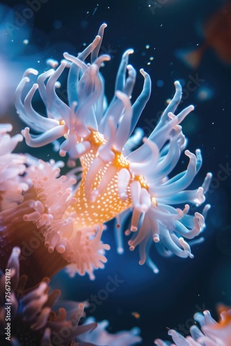 Close up of a sea anemone underwater, perfect for marine life concepts